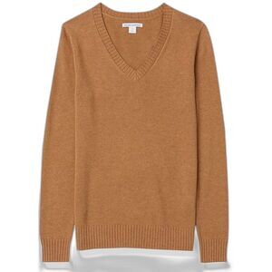 Amazon Women's Long-Sleeve V-Neck Sweater Mustard (60)